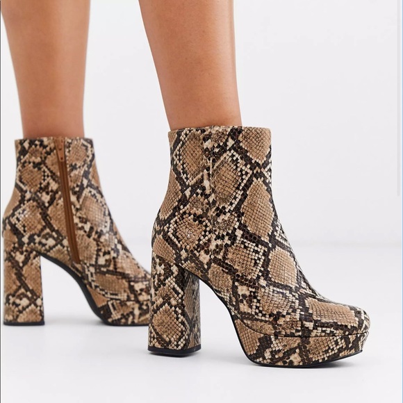 Steve Madden | Shoes | Steve Madden Grate Cognac Platform Snake Boots |  Poshmark